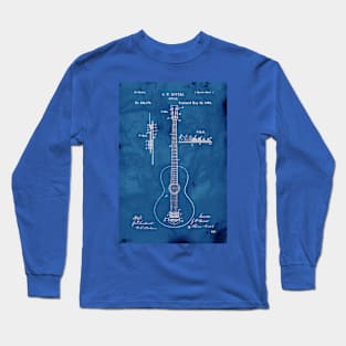 Blueprint Guitar Patent Long Sleeve T-Shirt